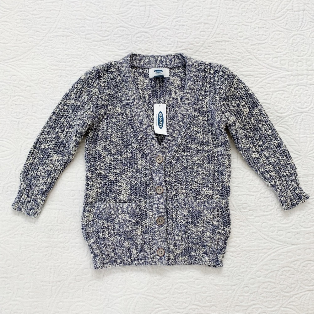 Old Navy Knit Cardigan, Swept Away (Blue / White)